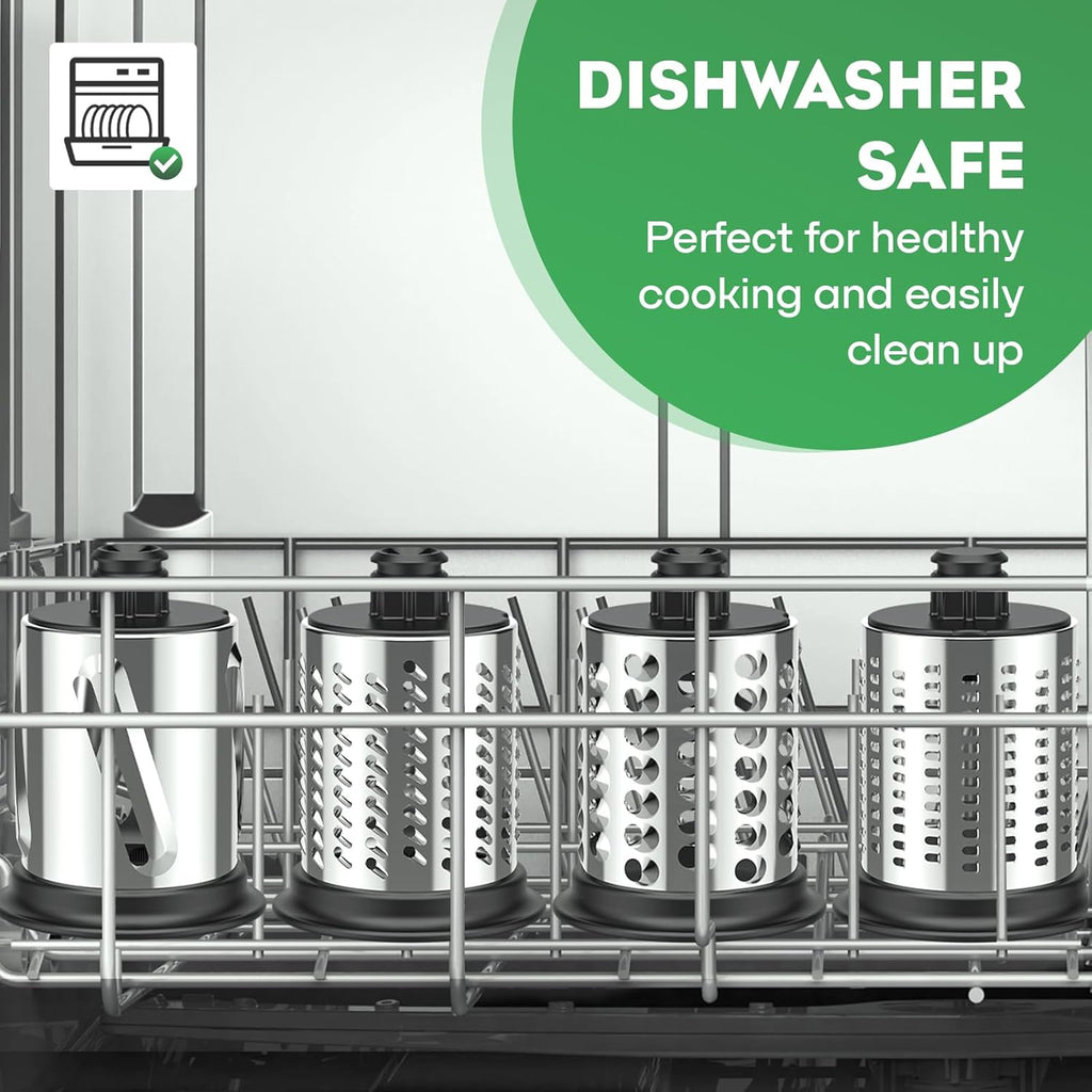 Stainless Steel Slicer Shredder Attachment for KitchenAid Stand Mixer with 4 Blades W497