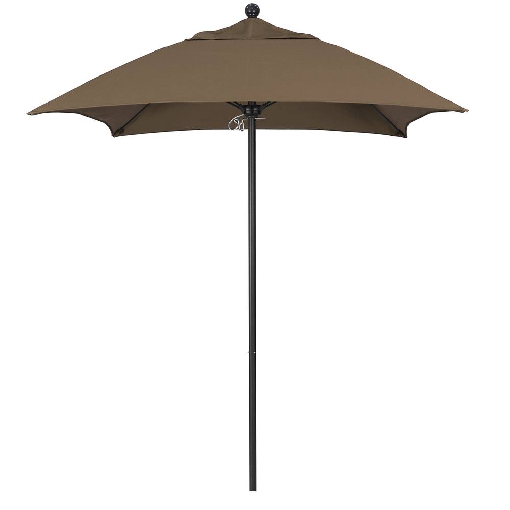 6& Patio Umbrella with Black Aluminum Pole Fiberglass Ribs Push Lift K145063