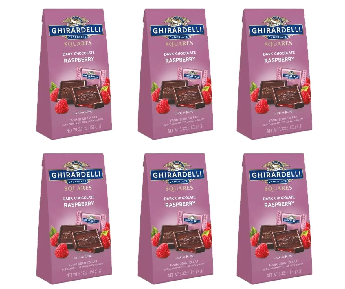 Dark Chocolate Raspberry Squares, 5.32 Oz Bag (Pack of 6) A69146