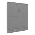 Queen Size Gray Solid Wood Murphy Wall Bed U8139