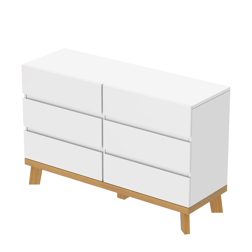 White 6 Drawer Storage Cabinet T707