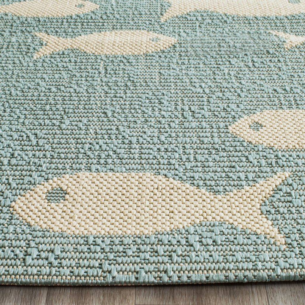 Aqua Beige Indoor/Outdoor Area Rug 4' x 5'7" L927