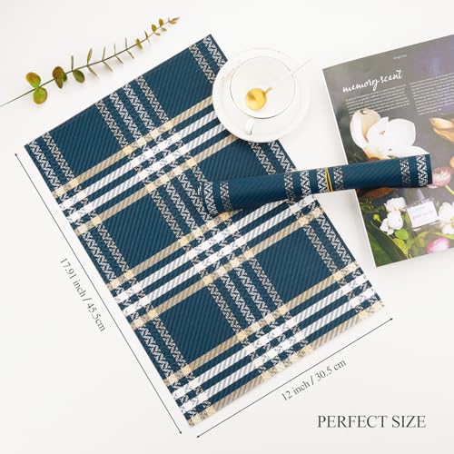 Gold Placemats Set of 6 Rectangle Vinyl Table Mats F75691