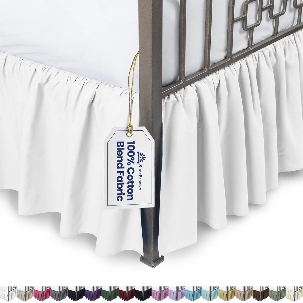 Queen White 21" Drop Ruffled Bed Skirt K8336