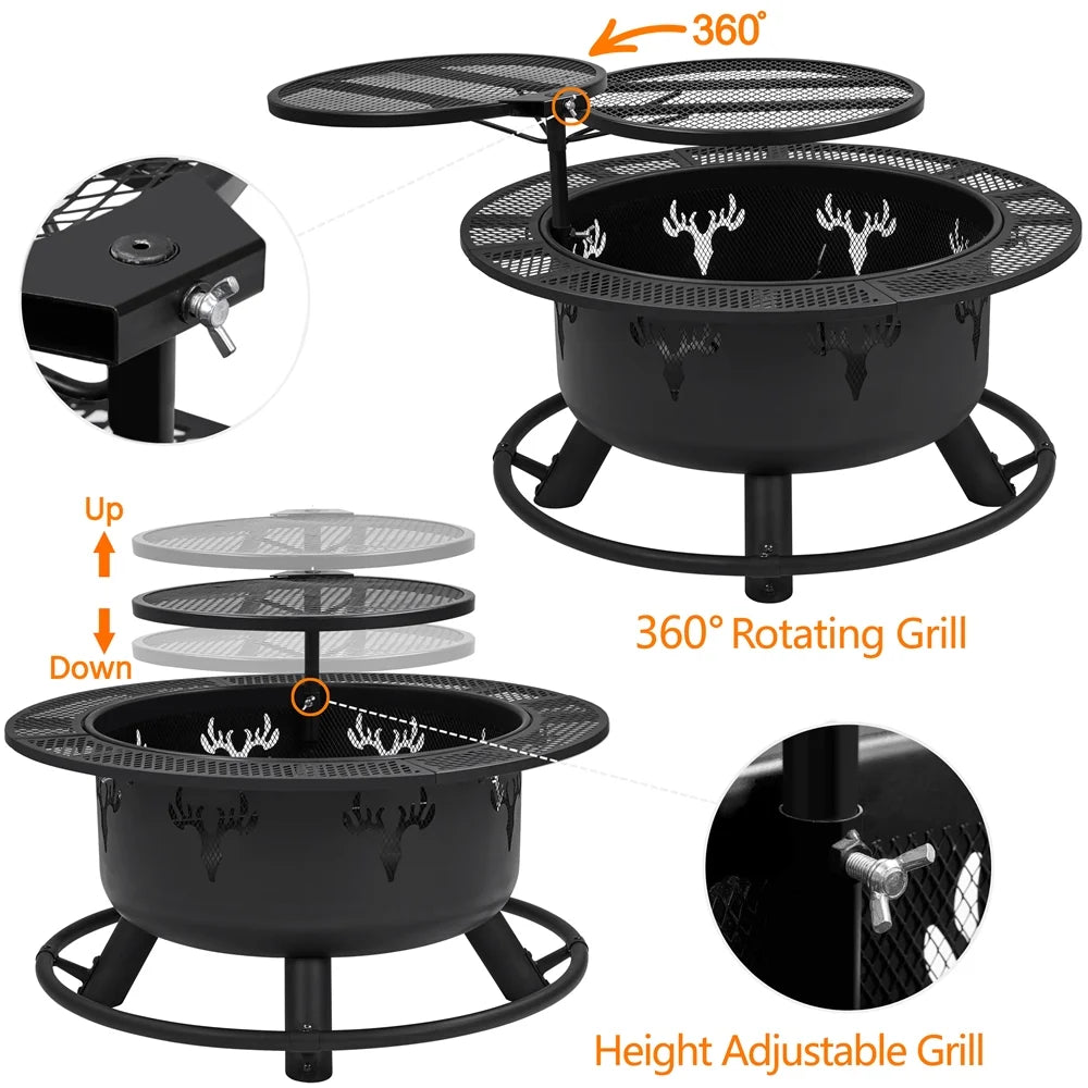 Round Wood Burning Fire Pit G54500