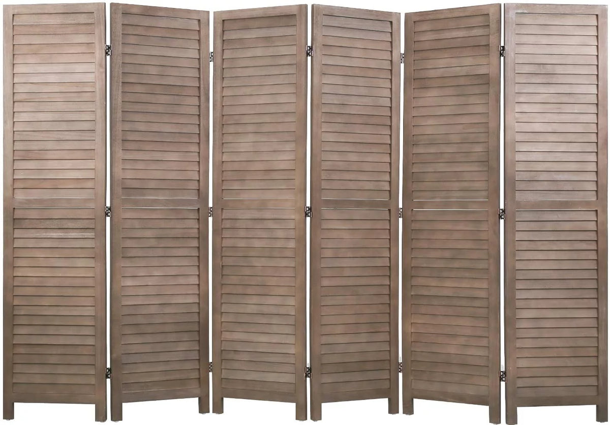 Wood 6 Panel Room Divider Privacy Screen H54805