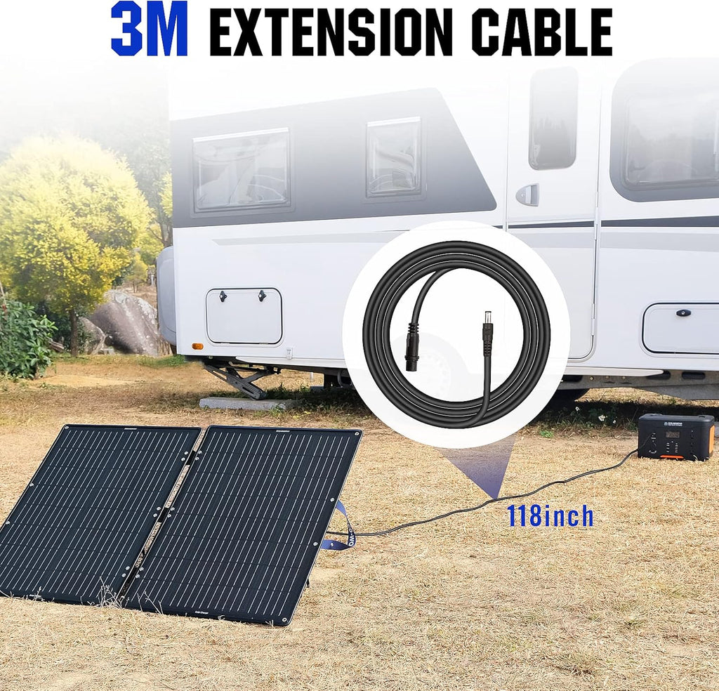100W Portable Foldable Solar Panel Kit with Adjustable Kickstand H74920
