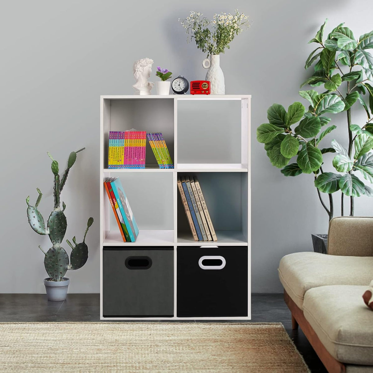 White 6-Cube Wooden Storage Organizer B979109