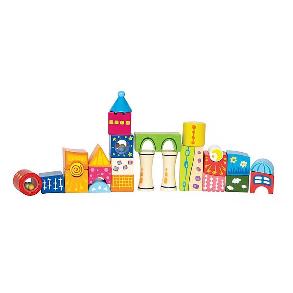 26 Piece Wooden Stacking Blocks Castle Toy Y76549