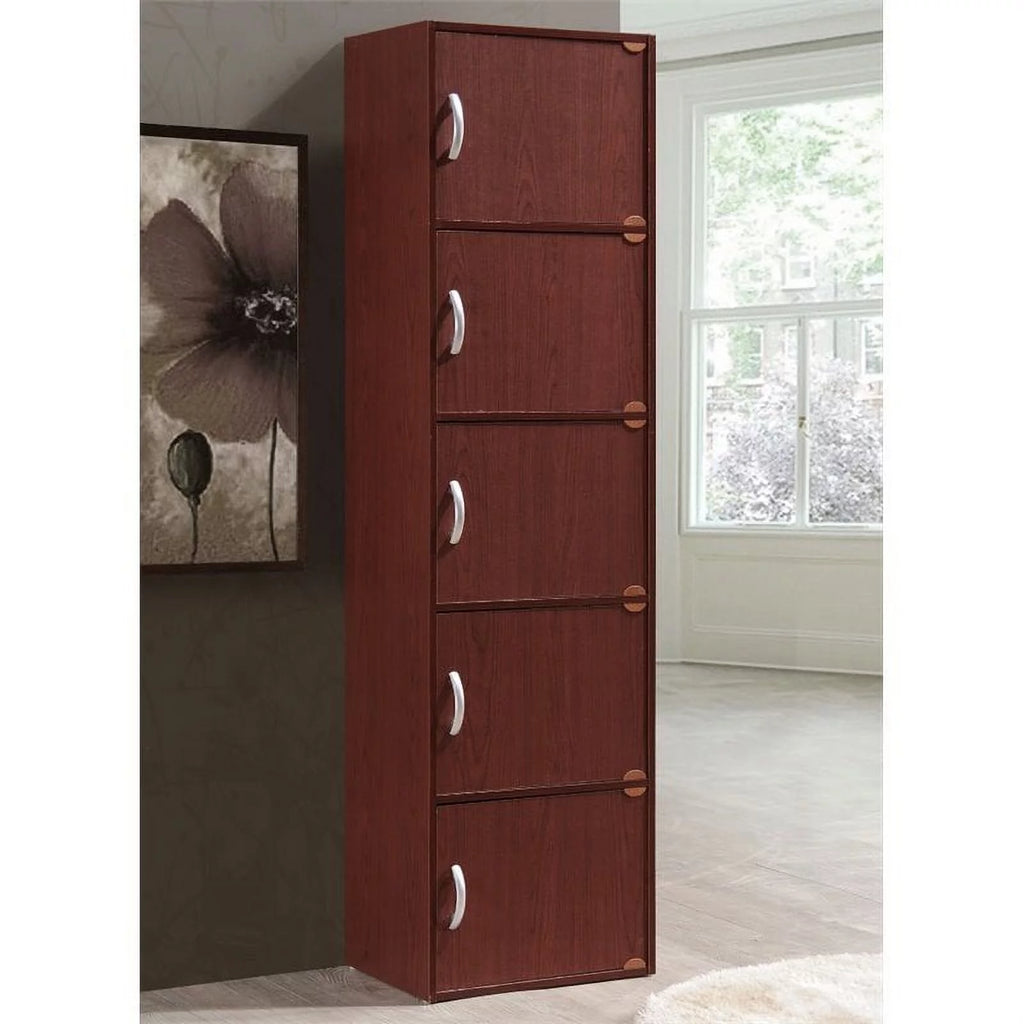 5 Door 5 Shelf Wood Bookcase C1911