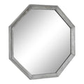 Vintage Galvanized Metal Octagon Wall Mirror, 26 x 26, Silver W3148