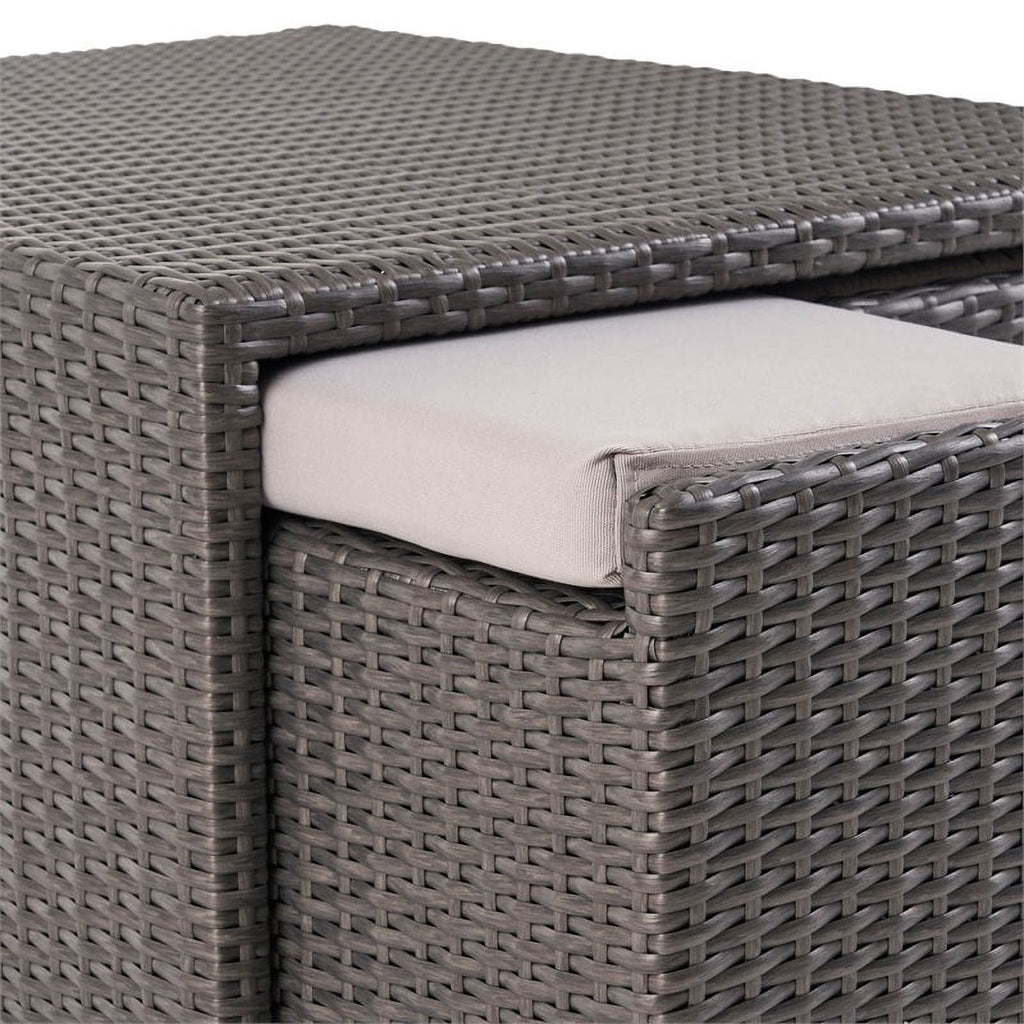 Grey Wicker Sectional with Aluminum Frame X8338