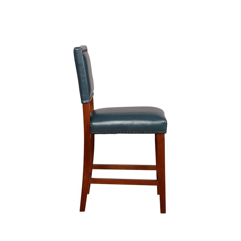 Blue Wood Counter Stool X4348