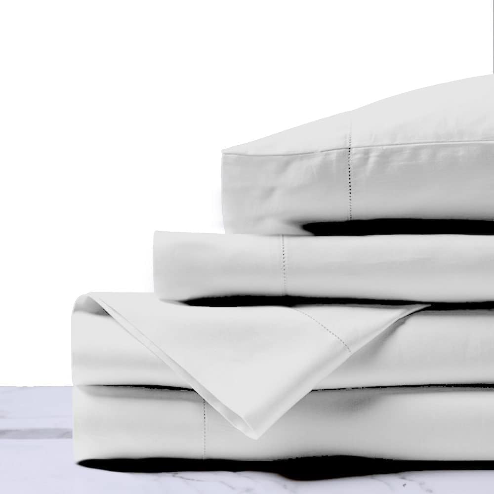 White Queen Size 600 Thread Count Egyptian Cotton 4 Piece Sheet Set K529099