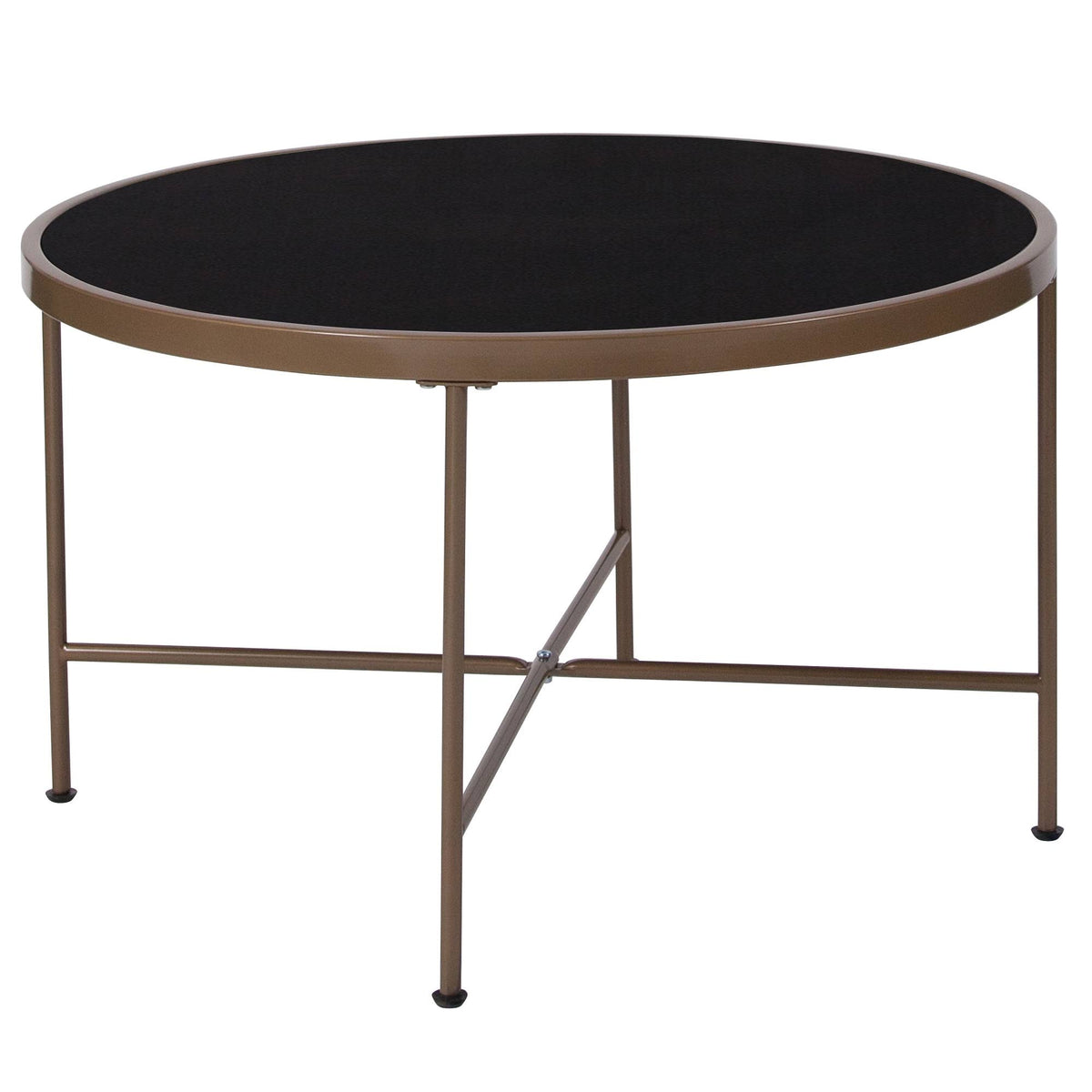 Black Matte Gold Coffee Table I21948