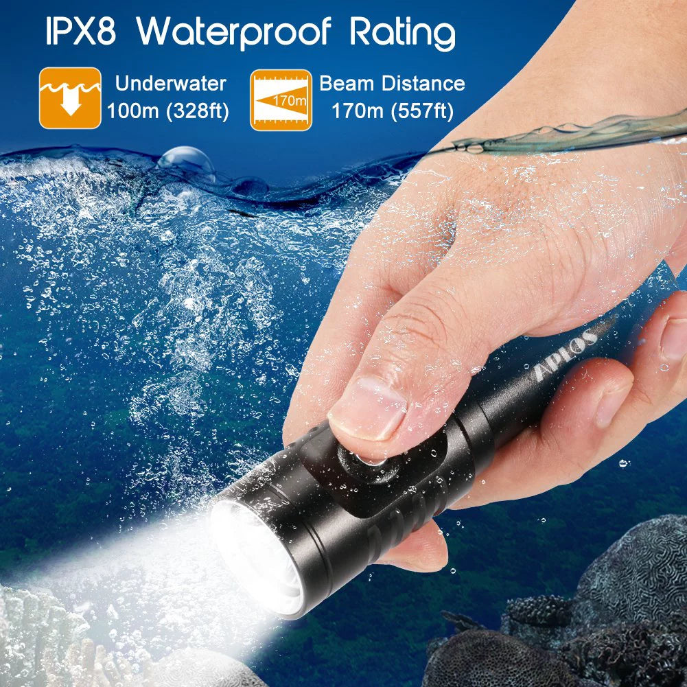 IPX8 Waterproof 1050lm Diving Flashlight X534