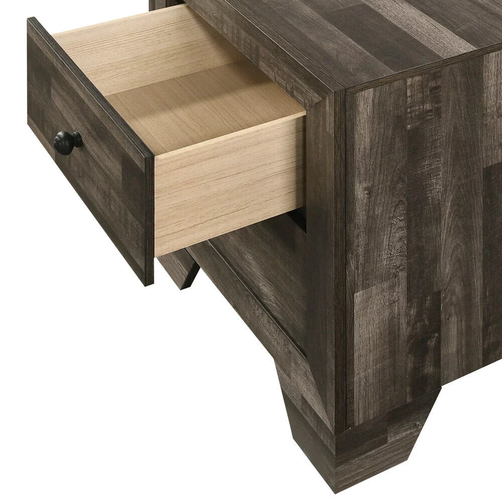 Rustic Brown 6pc King Size Platform Bedroom Set S660