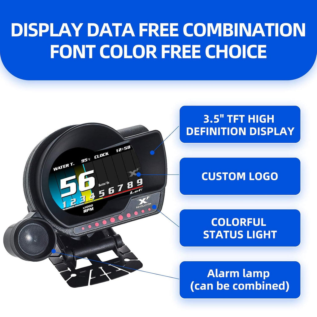Multifunctional OBD2 Gauge Heads Up Display Scanning Tool M266