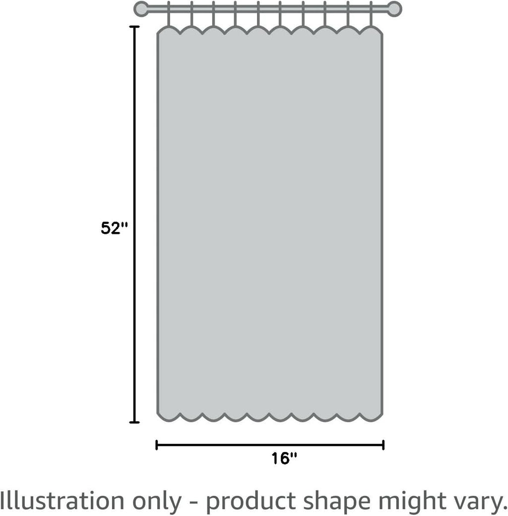 Crimson 52" x 16" Scalloped Valance Rod Pocket Window Curtain Y808