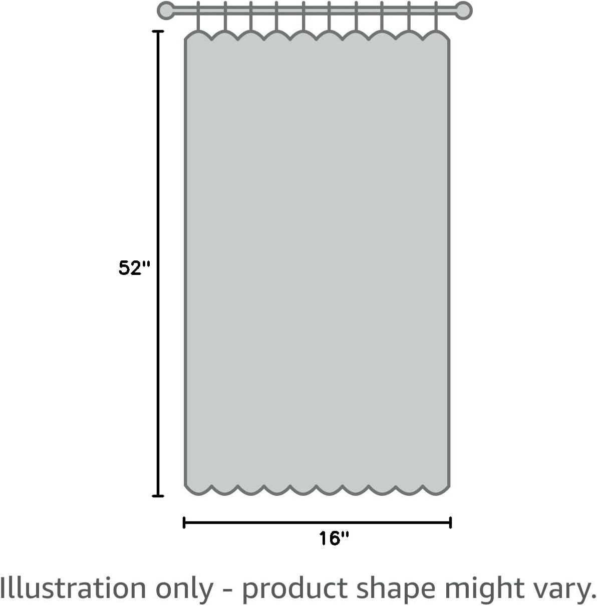 Crimson 52" x 16" Scalloped Valance Rod Pocket Window Curtain Y808