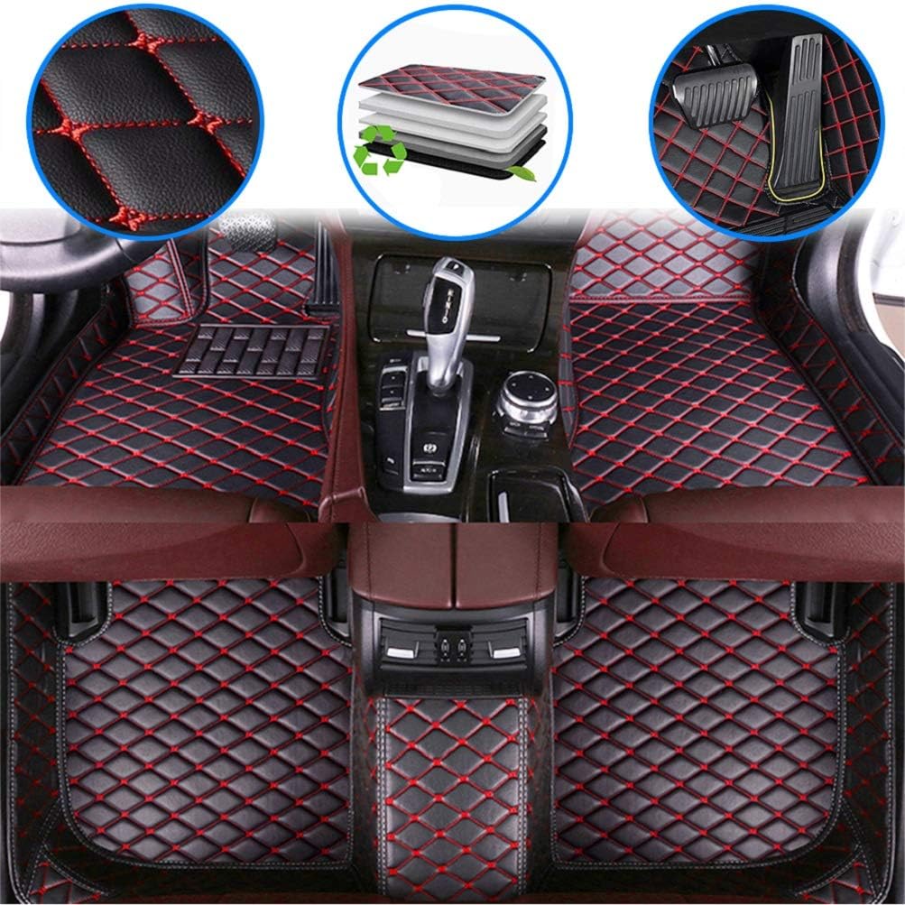 Gray Leather Waterproof Anti-Slip Full Coverage Front & Rear Car Floor Mats H338