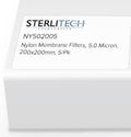 5.0um Nylon Membrane Filters 200 x 200 mm, 5/pk U6581