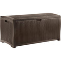 Mocha Wicker Resin Deck Box L6897