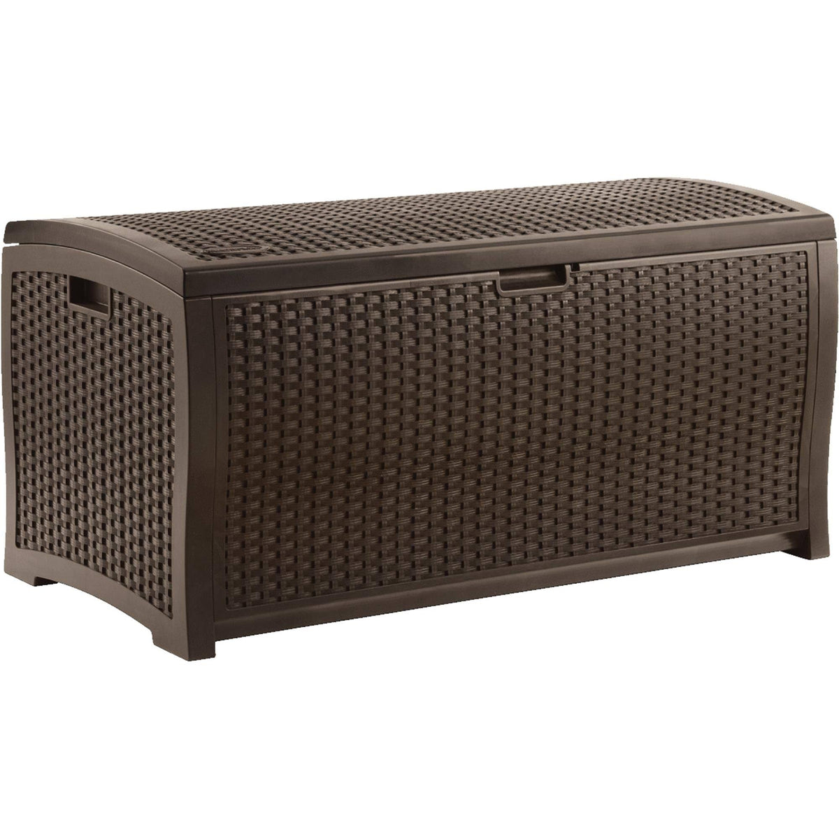 Mocha Wicker Resin Deck Box L6897