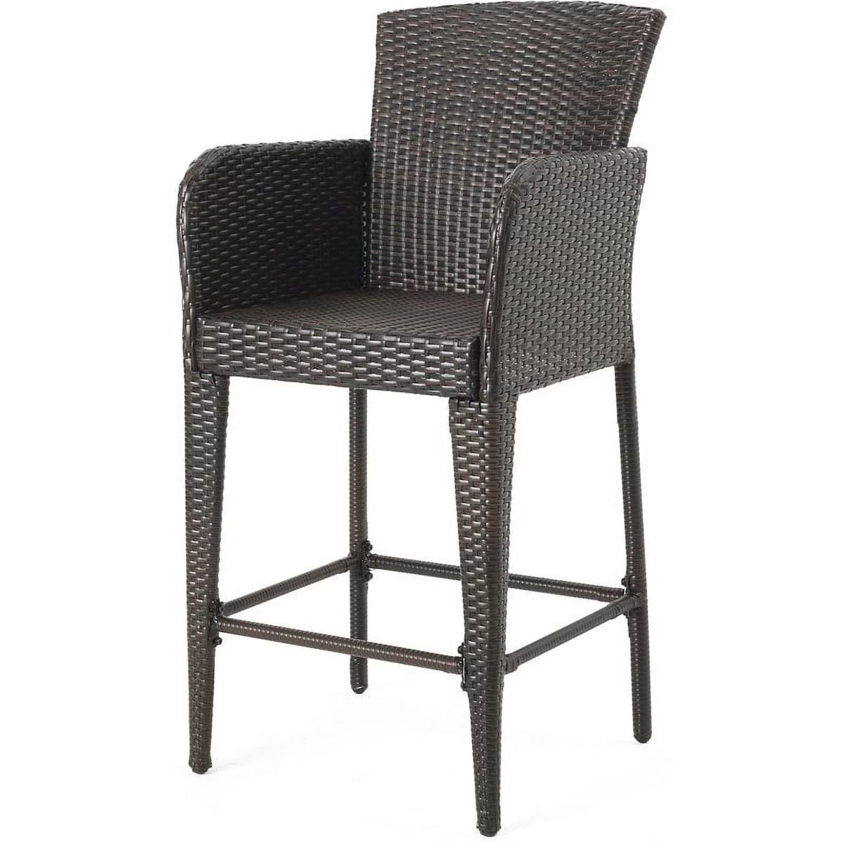 Multi Brown Wicker Barstool Set of 2 G9920
