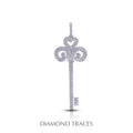 1.05 Carat Total Natural Diamonds 18K White Gold Pave Setting Key Pendant C9965