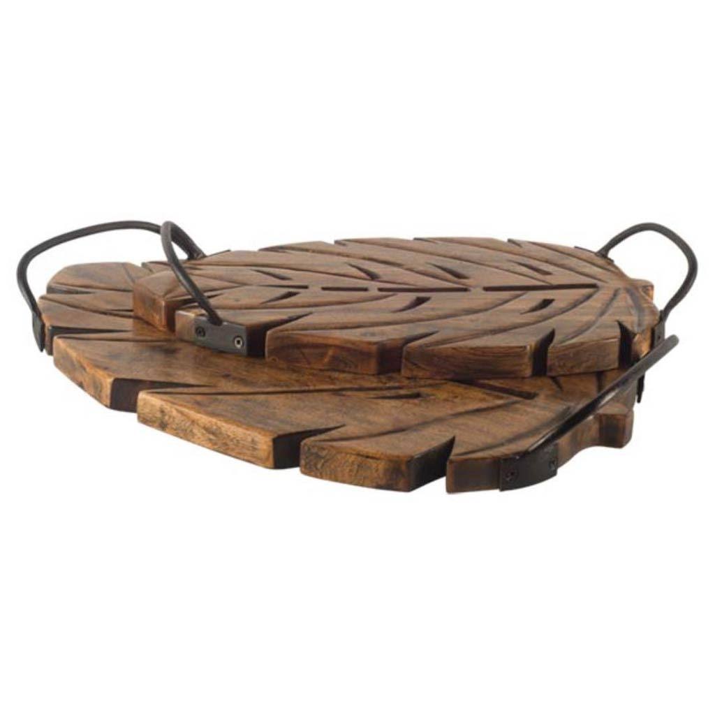 Brown Wooden Trays Set of 2 W993975