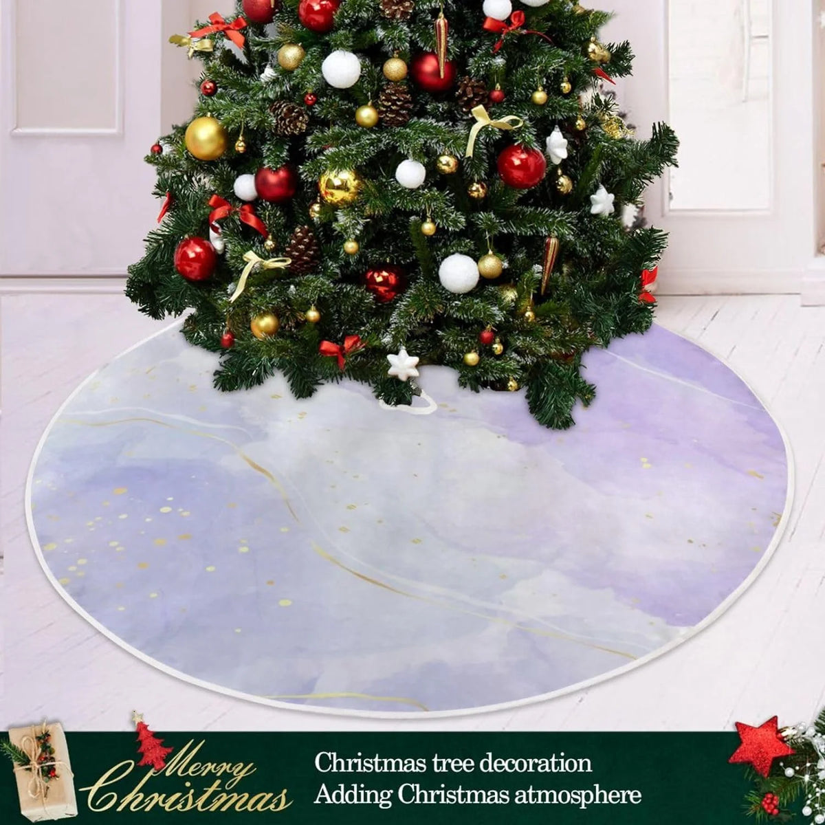 Purple Marble Texture Christmas Tree Skirt X302
