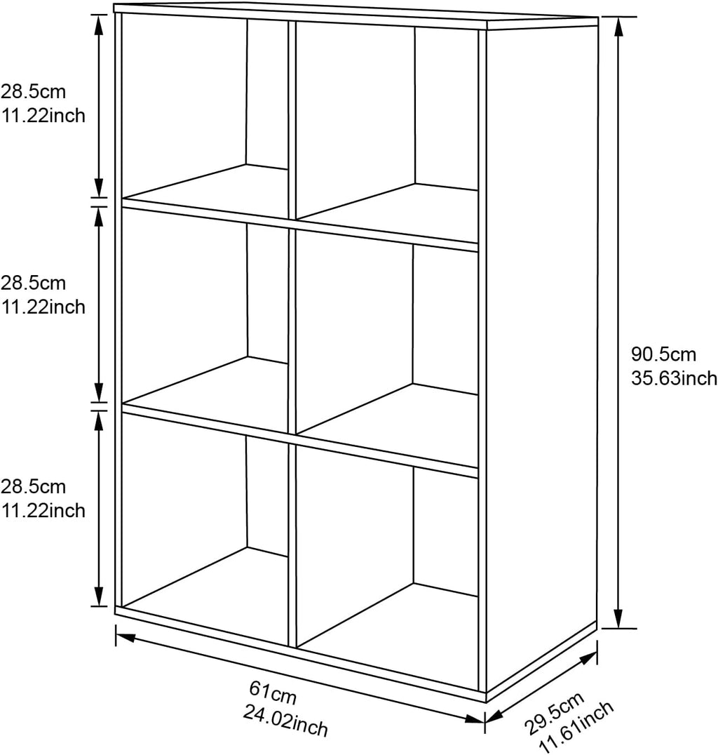 White 6-Cube Wooden Storage Organizer B979109