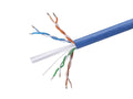 Cat6 Bulk Bare Copper Ethernet Cable UTP Solid Riser Rated 23AWG Blue 1000ft V4954