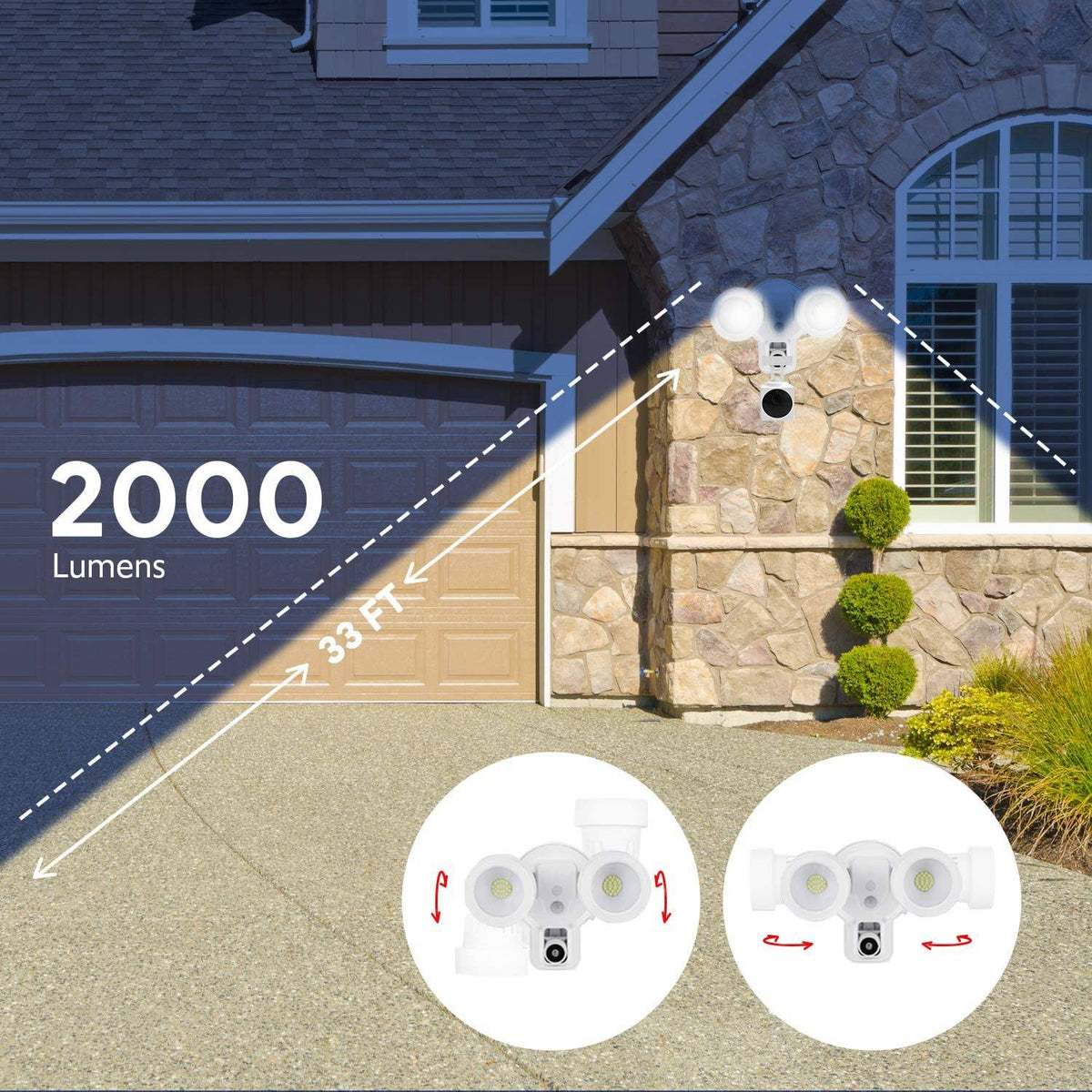 3-in-1 Floodlight, Charger and Mount for Wyze Cam Outdoor H8945