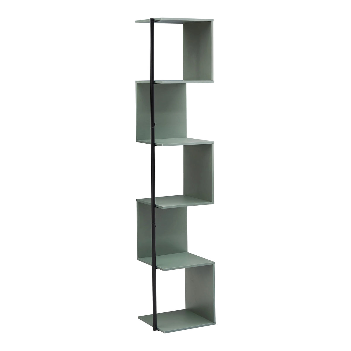 5-Tier Corner Bookcase Sage Green Book Shelf Stand O6991