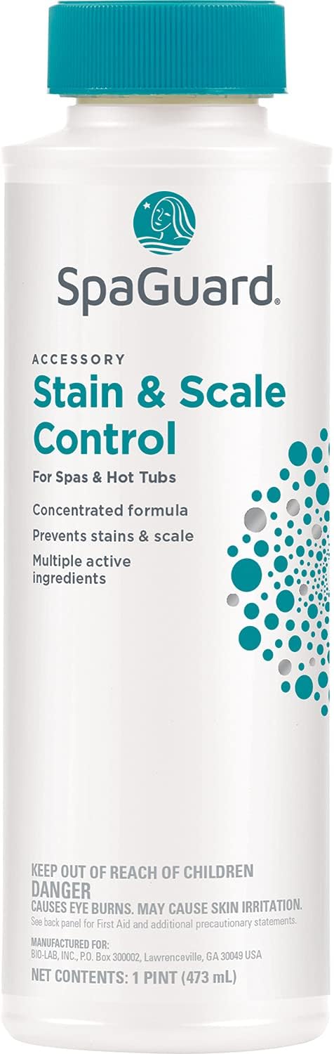 Hot Tub Chemical Bundle with Chlorine, Shock, Stain and Scale Control, Test Strips, Scum Absorber P7867