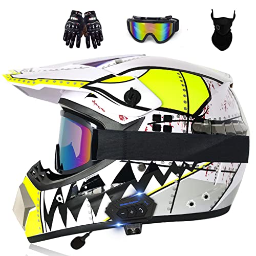 Bluetooth Dirt Bike Helmet Motocross Helmet DOT/ECE Approved A904670