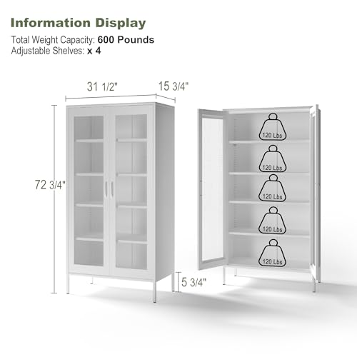 5 Tier Metal Storage Cabinet with 2 Barn Door M8252