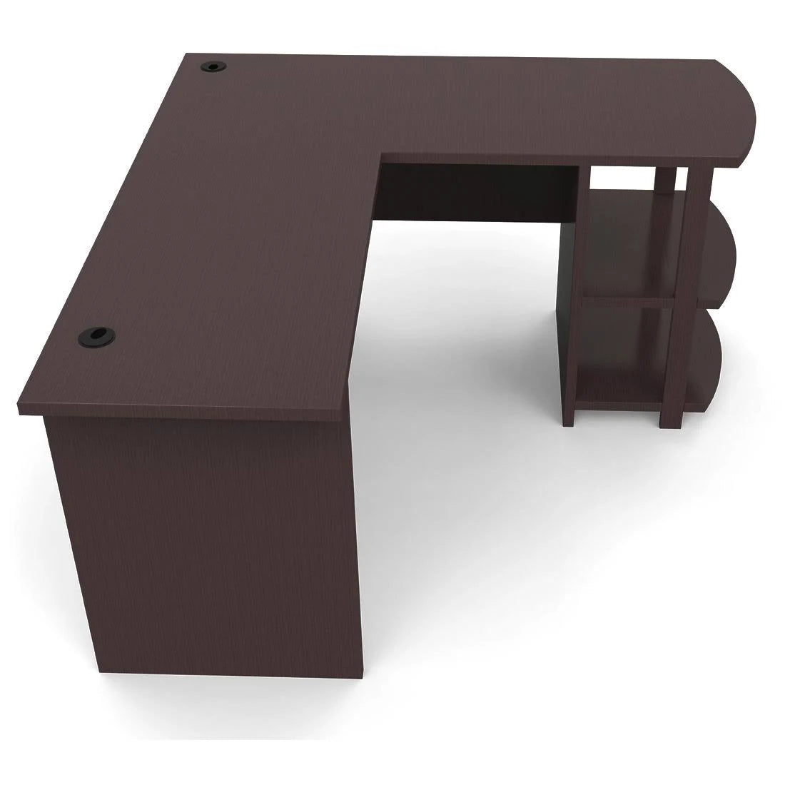 Dark Russet Cherry Corner L-Shaped Computer Desk G721