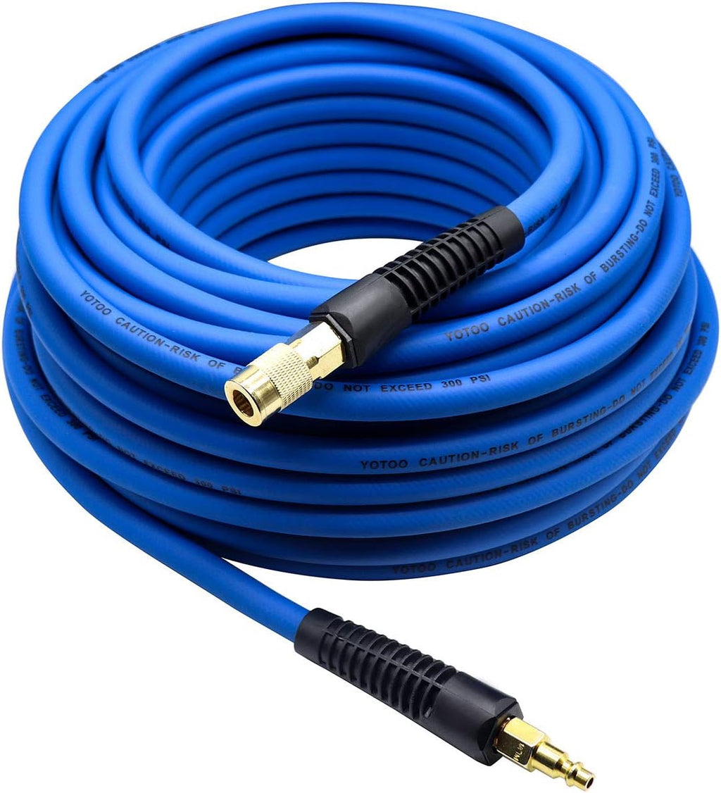 Hybrid Air Hose 3/8-Inch by 100-Feet 300 PSI Heavy Duty, Lightweight, Kink Resistant, Blue Pack of 2 Z641890