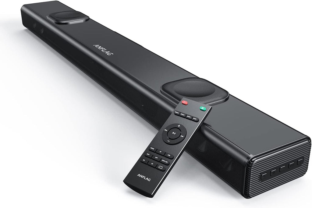 38 Inch Sound Bar with Dual Built-in Subwoofer, 90W, Bluetooth 5.0, Black J589264