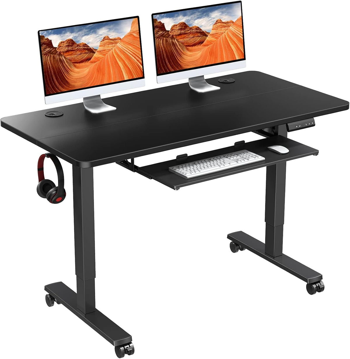 Electric Standing Desk Adjustable Height 48x24 in with Memory Controller N7445