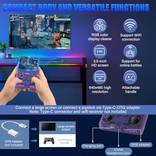 30000 Games Handheld Game Console with 3.5-Inch IPS Screen C693022