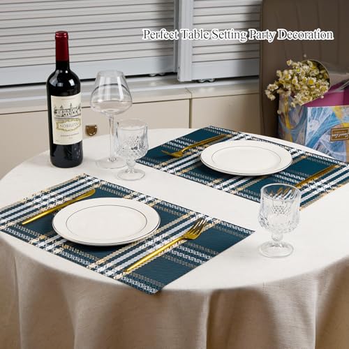 Gold Placemats Set of 6 Rectangle Vinyl Table Mats F75691