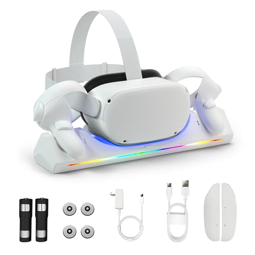 Magnetic Charging Dock for VR Headset & Controllers with 2 Rechargeable Batteries F112