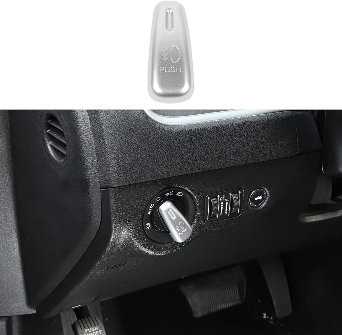 Headlight Control Switch Knob Cover Trim (Red) J3035