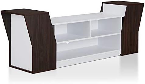 Modern Wood TV Stand in Wenge and White Z445