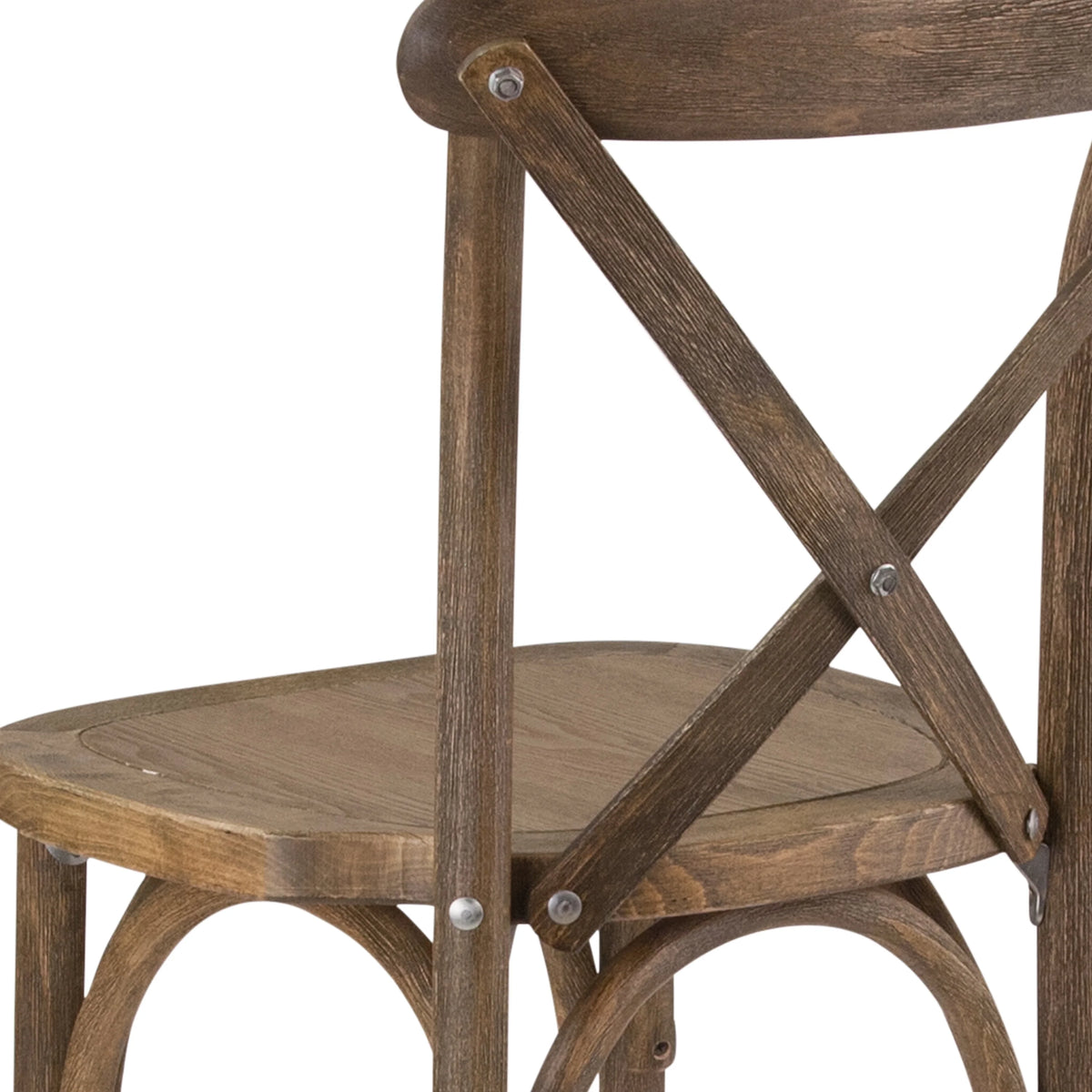 Dark Antique Wood Cross Back Barstool L208763