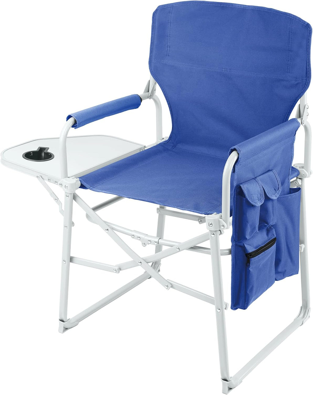 Steel Frame Folding Camping Chair with Side Pockets L452897